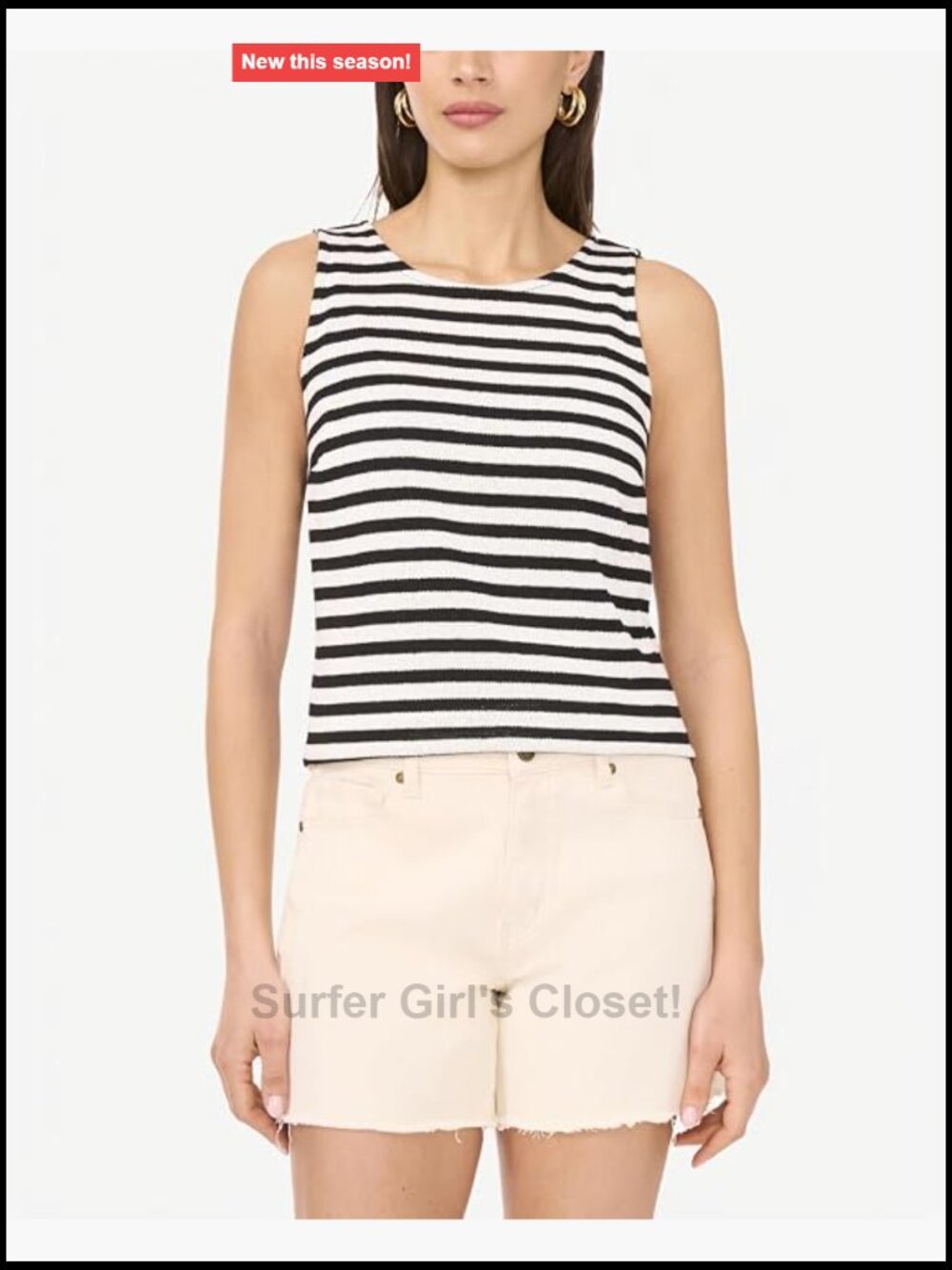 Sleeveless Square Neck Tank Top - Polyester Pull On
